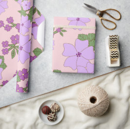 Lila blommor, Blommönster, Mönster om blommor Presentpapper