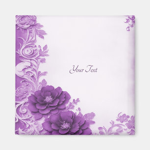 Lila blommor blomstrar magnet