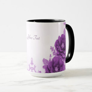 Lila blommor blomstrar mugg
