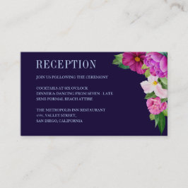 Lila blommor Bouquet Blue Wedding Reception Tilläggskort