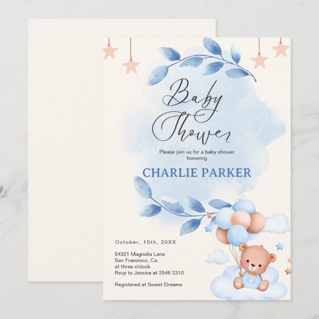 Lila blommor Bouquet-inbjudan Inbjudningar (Fram/baksida)