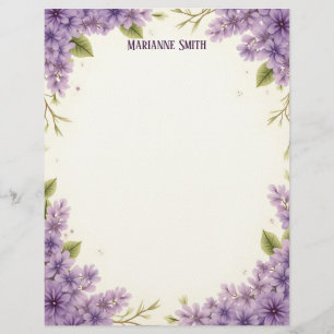 Lila blommor brevhuvud