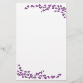 Lila Blommor Brevpapper
