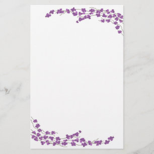 Lila Blommor Brevpapper