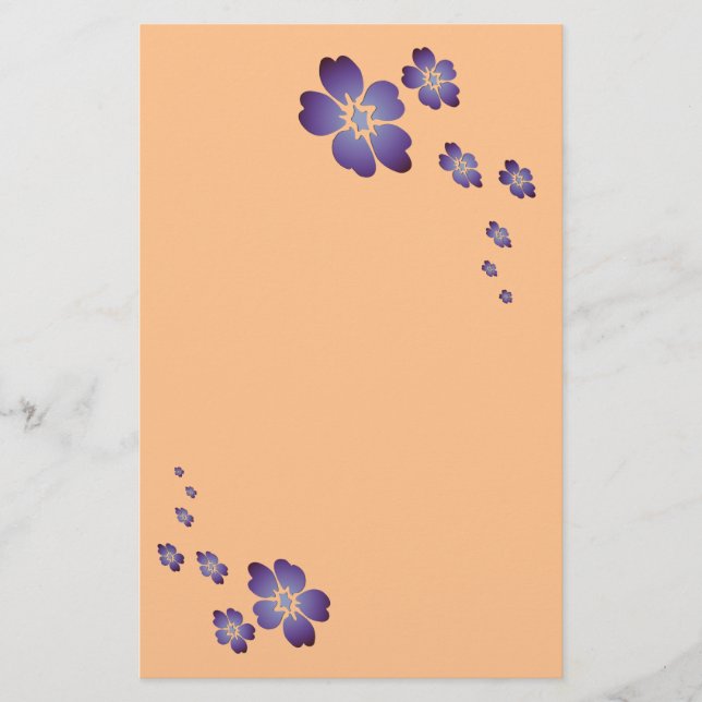 Lila blommor brevpapper (Framsida)