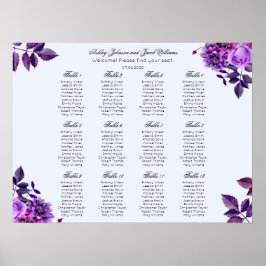 Lila Blommor bröllop. Violet blommigt Poster