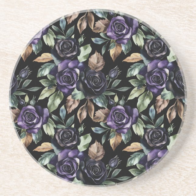 Lila Blommor Bronslöv Underlägg (Framsidan)