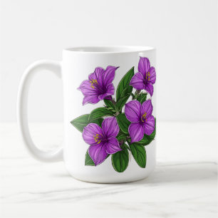 Lila blommor bukett kaffemugg