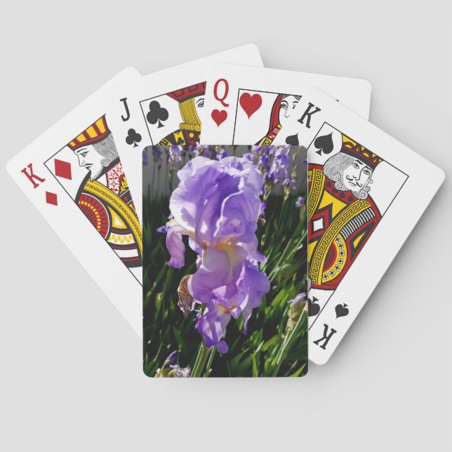Lila blommor casinokort (Baksidan)