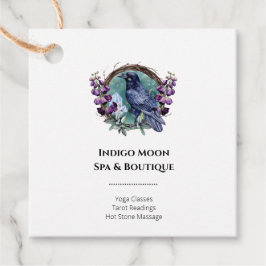 Lila blommor Celestial Raven Crystals Utandning Gåvor Etiketter