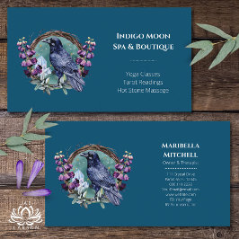 Lila blommor Celestial Raven Crystals Utandning Visitkort