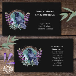 Lila blommor Celestial Raven Crystals Utandning Visitkort