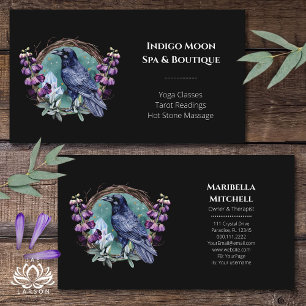 Lila blommor Celestial Raven Crystals Utandning Visitkort