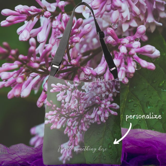 Lila blommor efter regn axelväska (Skapare uppladdad)