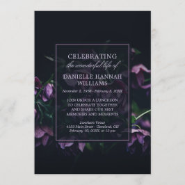 Lila blommor - firande av livminnesmärken inbjudningar