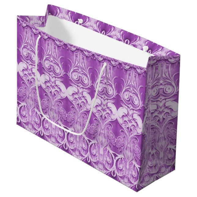 Lila blommor Flourish Gift Bag (Framsidan Vinklad)