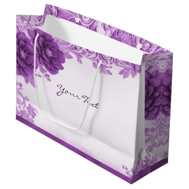 Lila blommor Flourish Gift Bag (Framsidan Vinklad)