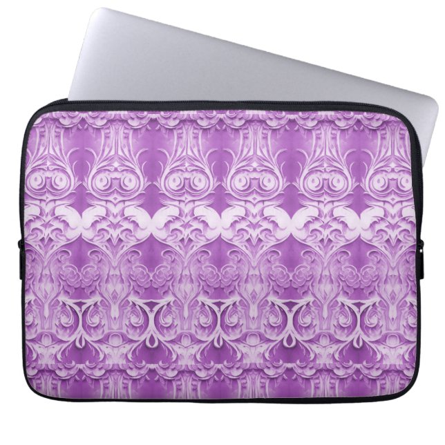 Lila blommor Flourish Laptop sleeve (Framsidan)