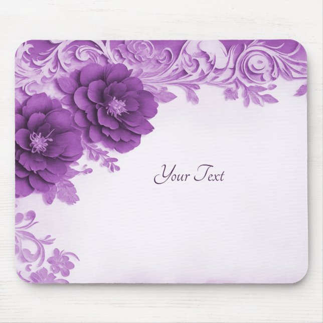 Lila blommor Flourish Mousepad Musmatta (Framsidan)