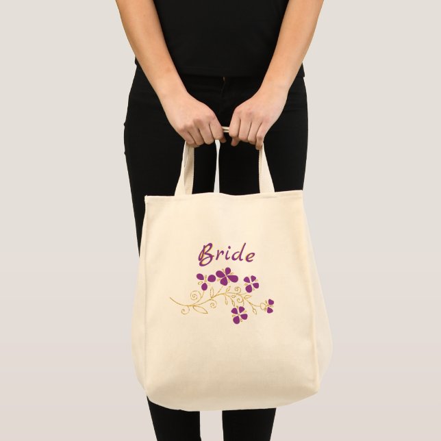 Lila blommor för Bride Tygkasse (Framsida (produkt))
