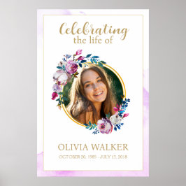 Lila blommor fotostatminustecken poster