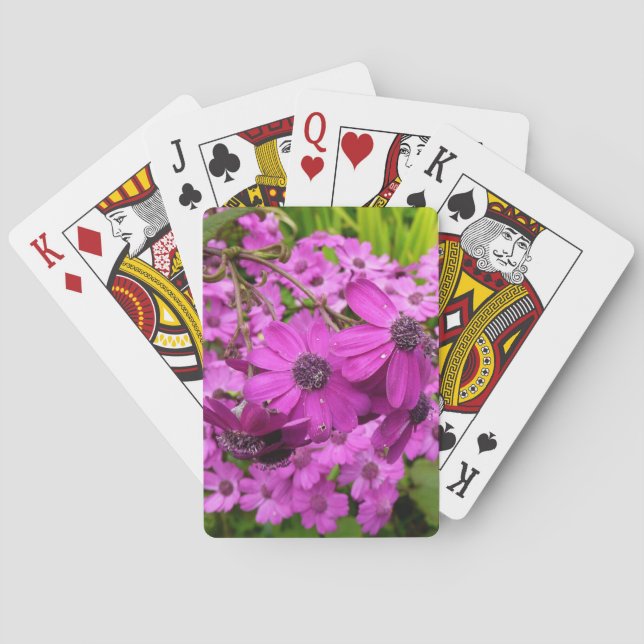 Lila blommor från San Francisco Casinokort (Baksidan)