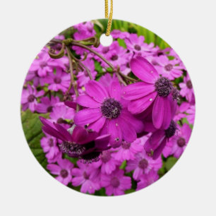 Lila blommor från San Francisco Julgransprydnad Keramik