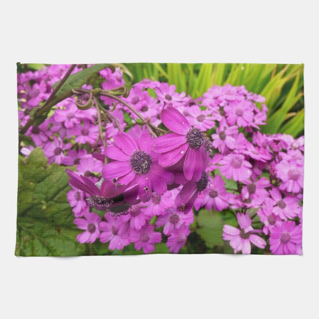 Lila blommor från San Francisco Kökshandduk (Horisontell)