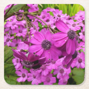 Lila blommor från San Francisco Underlägg Papper Kvadrat