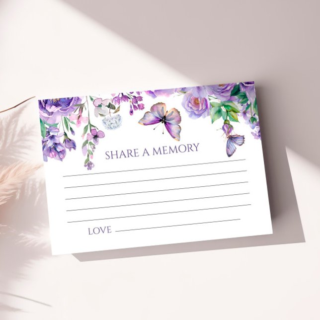 Lila blommor Funeral  ett minneskort OSA Kort (Skapare uppladdad)