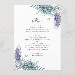 Lila blommor. Garden blommigt bröllop. Lavender Meny