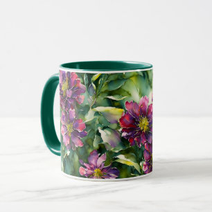 Lila blommor Garden Blommigt Mugg Kopp