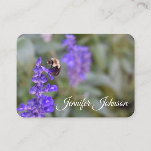 Lila blommor Garden Nature Bee Bumblebee Photo Visitkort