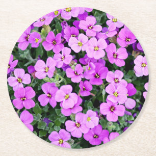 Lila blommor Garden Underlägg Papper Rund