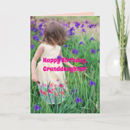 LILA BLOMMOR GRANDDAUGHTER BIRTHDAY CARD TACK KORT