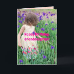 LILA BLOMMOR GRANDDAUGHTER BIRTHDAY CARD TACK KORT<br><div class="desc">När din barndotter är sötast är det här födelsedagskortet för henne,  och det lättförståeliga verktyg gör personifiering till en bricka.</div>