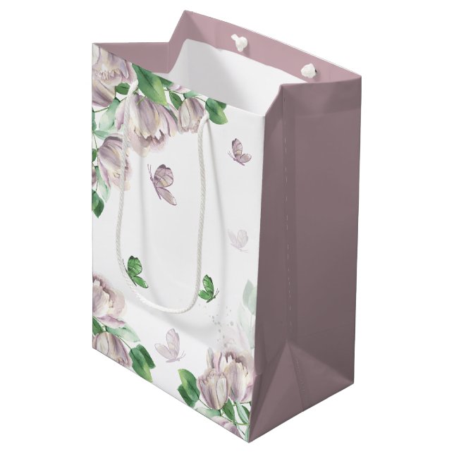 lila blommor grönska fjärilar (Framsidan Vinklad)