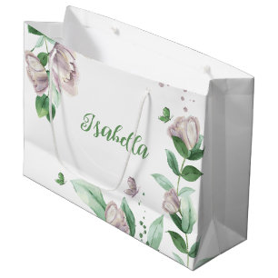 lila blommor grönska fjärilar