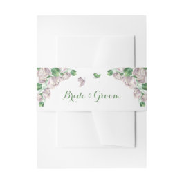 lila blommor grönt löv bröllop band för inbjudningskort