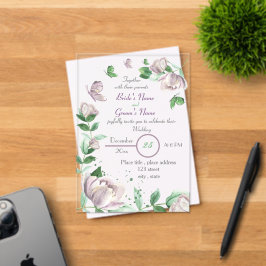 lila blommor grönt löv butterflugor bröllop