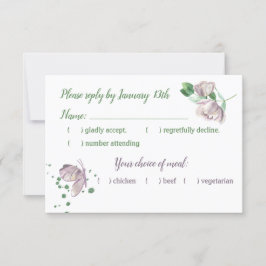 lila blommor grönt löv butterfly OSA kort