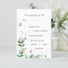 lila blommor grönt löv OSA kort