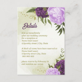 lila blommor grönt löv tilläggskort