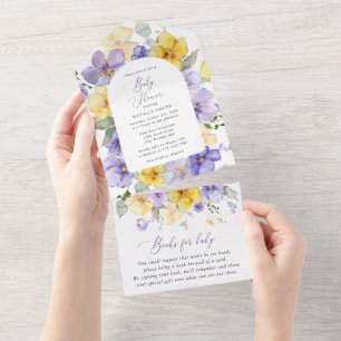Lila blommor, Gula blommor, Boho, Babyskor