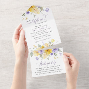 Lila blommor, Gula blommor, Boho, Babyskor