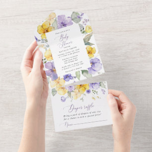 Lila blommor, Gula blommor, Boho, Babyskor