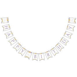 Lila blommor, Gula blommor, första födelsedag Vimplar