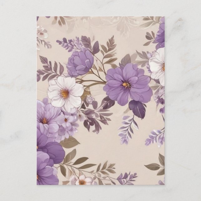 Lila blommor helg vykort (Framsida)