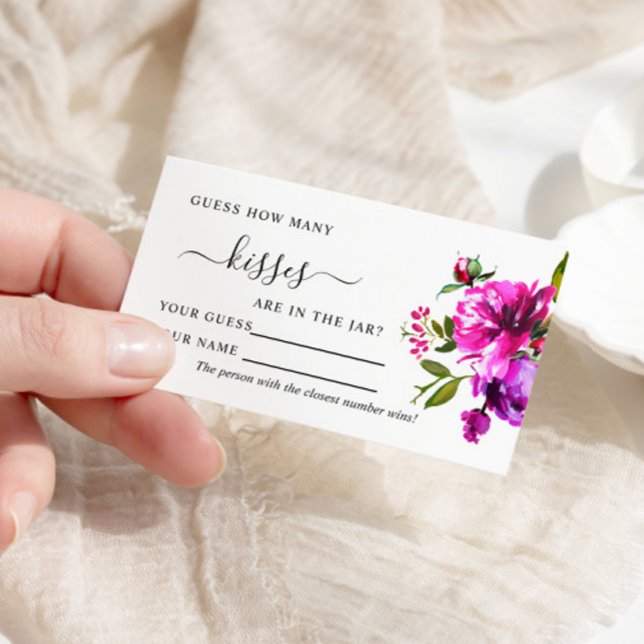 Lila blommor Hur många Kisses-spelkort Placeringskort (Skapare uppladdad)