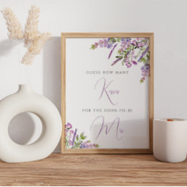 Lila blommor Hur många Kisses-tecken Poster